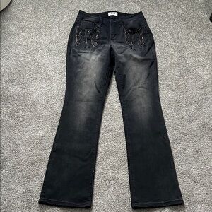 Royalty For Me Black Flare Jeans with Embellishments